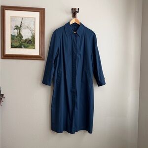Sears Classic Blue Button-Up Coat, Rain